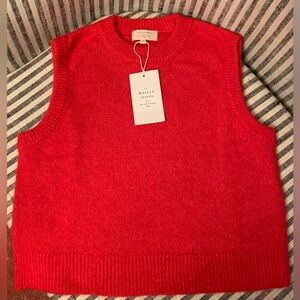 NWT Authentic Sezane Samuel Red Jumper Sweater Vest S Small $135